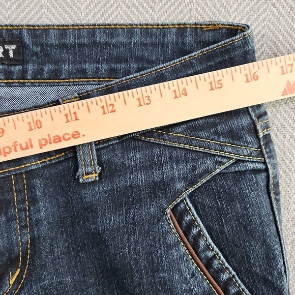 Yoghurt Jeans Women's 16P W32 L28 Dark Wash Blue Tapered Leg Woven Slash Pockets - Picture 15 of 16